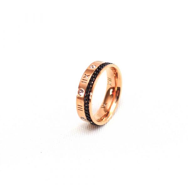 Athena Rose Gold Engraved Fashion Ring - Image 2
