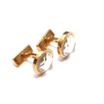 Round Cut Crystal Cufflinks