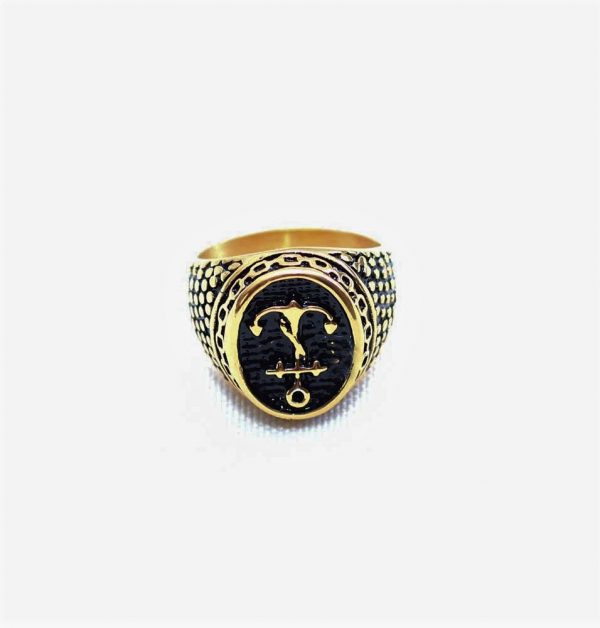 Gold Compass Anchor Insignia Ring - Image 2