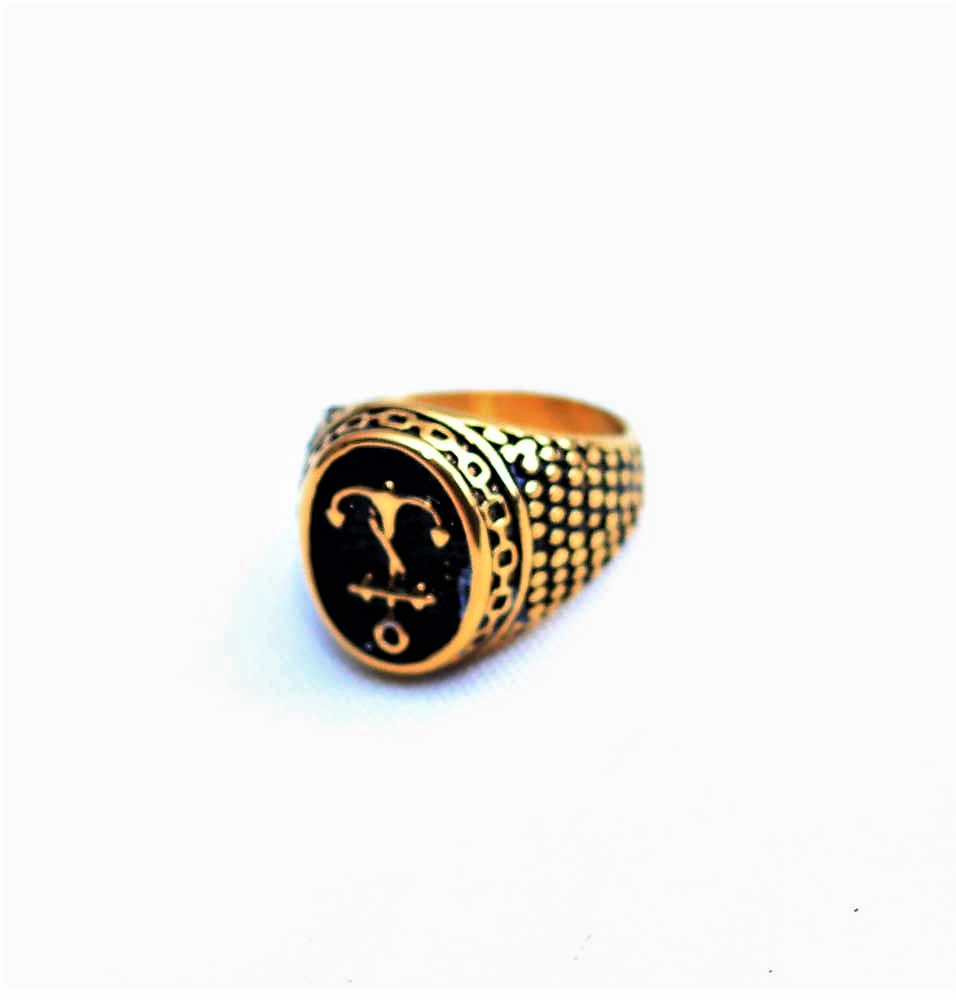 Gold Compass Anchor Insignia Ring