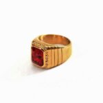 Emperor Red Square 4k Gold Ring