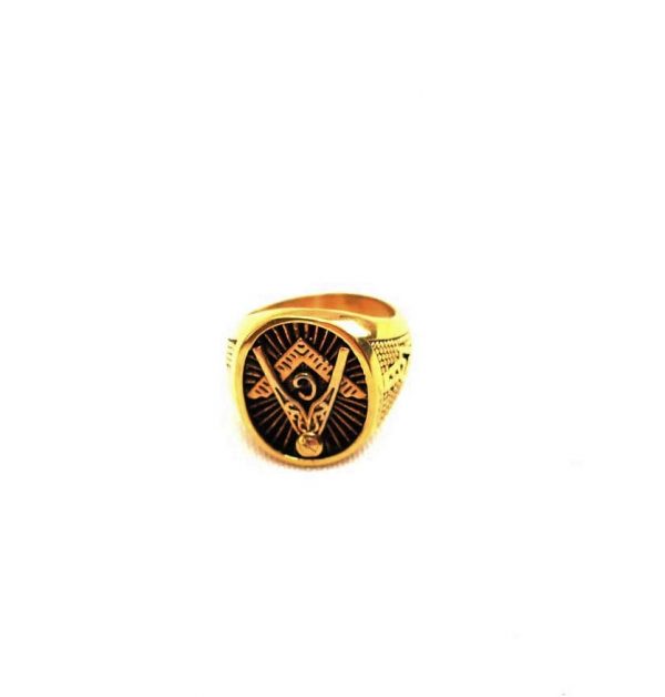 Gold Compass Signet Ring - Image 2