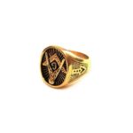 Gold Compass Signet Ring