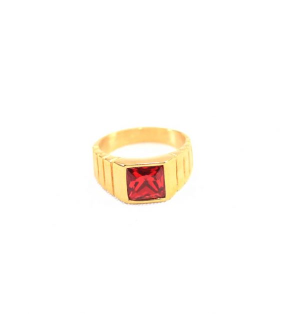  Red Square 4K Gold Ring - Image 2