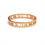 Rose Gold Bold Bracelet With Roman Numerals