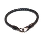Black Leather Link Bracelet