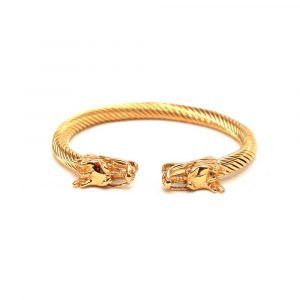 Gold Emperor Swirl Bracelet With Dragon Design