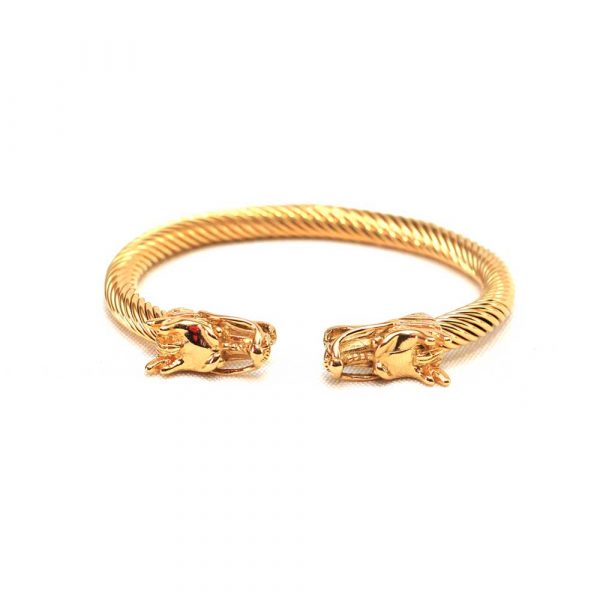 Gold Emperor Swirl Bracelet With Dragon Design