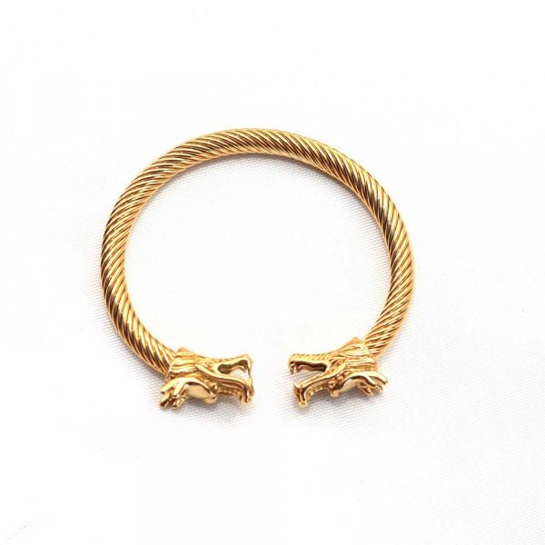 Gold Emperor Swirl Bracelet With Dragon Design - Image 3