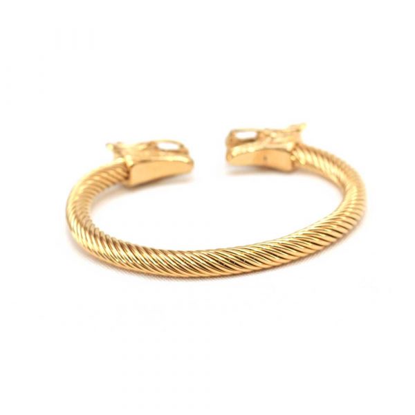 Gold Emperor Swirl Bracelet With Dragon Design - Image 2