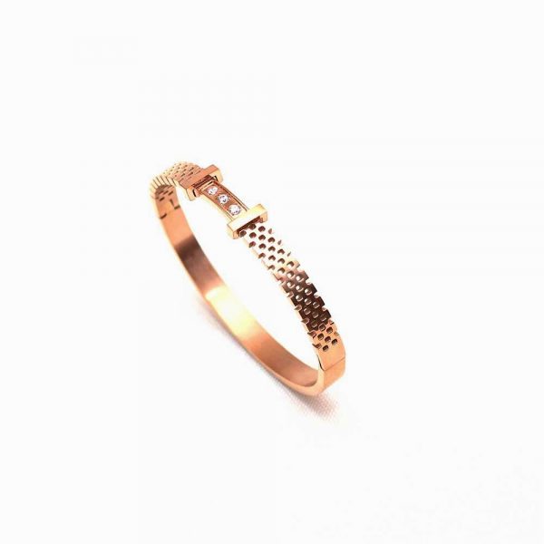 Rose Gold Fawn Bracelet With CZ Stone - Image 3