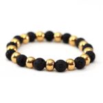 Coal And Gold Bead Bracelet