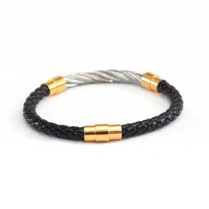 Twin Leather and Silver Bracelet