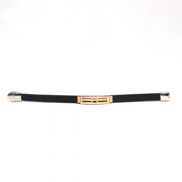  Black Emperor Leather Bracelet And Rose Gold Emblem  - Image 4