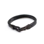 Double Braid Leather Strap Bracelet