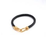  Black Braided Leather With Gold