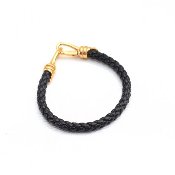  Black Braided Leather With Gold - Image 2
