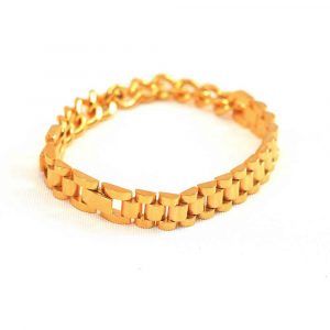 Gold Link And Chain Bracelet
