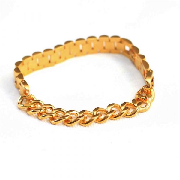 Gold Link And Chain Bracelet - Image 2