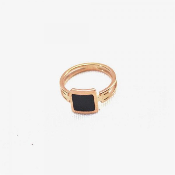 Rose Gold With Black Emerald Stone Ring