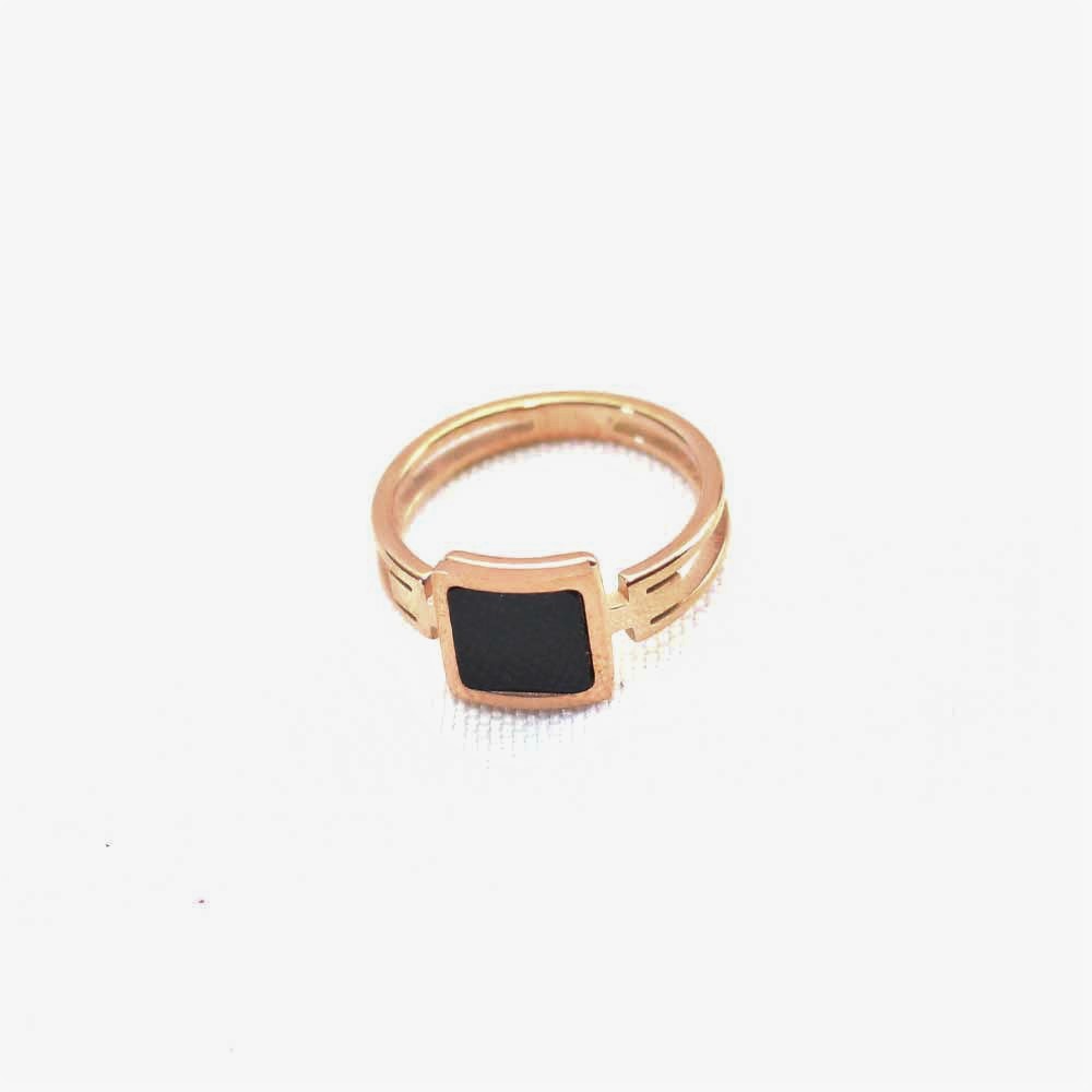 Rose Gold With Black Emerald Stone Ring