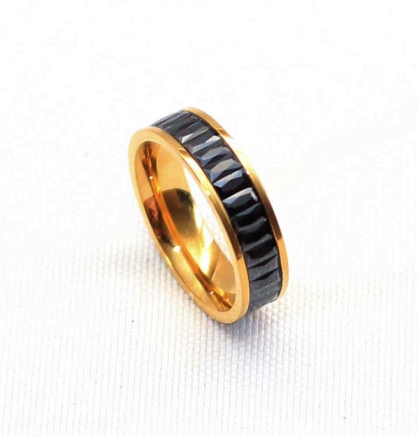 Gold And Black Fashion Ring - Image 2