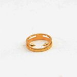 Gold Double Band Hera Ring Engraved With Roman Numerals