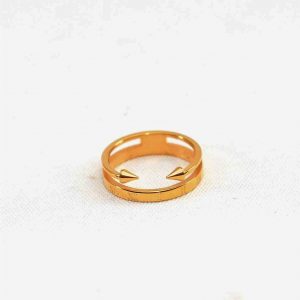 Gold Double Band Hera Ring Engraved With Roman Numerals