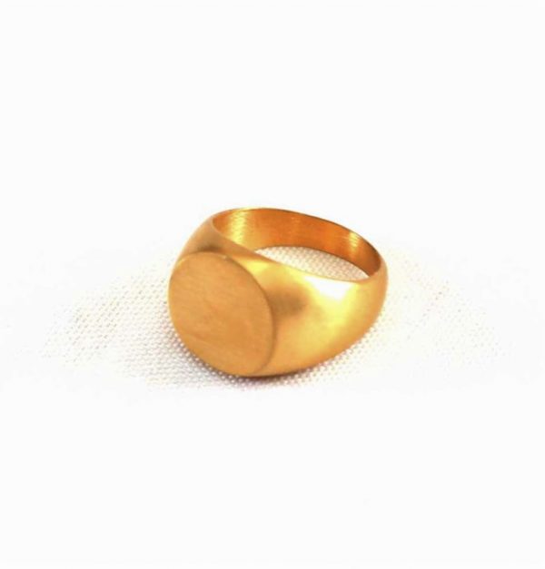 4K Gold Flat Round Ring - Image 2