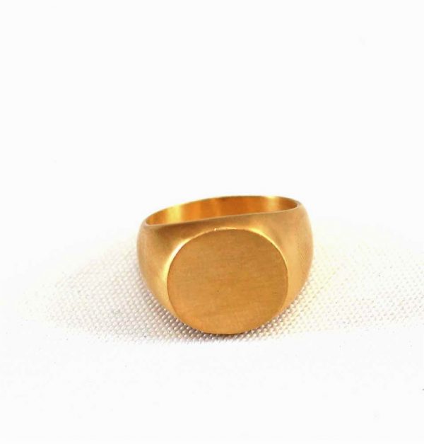 4K Gold Flat Round Ring