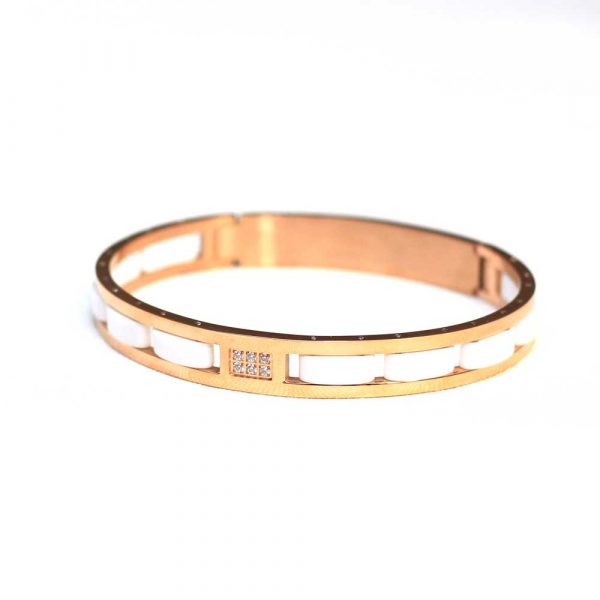 4K Rose Gold And White Bracelet With Gem Stone