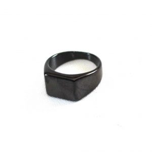 Flat Square Black Ring