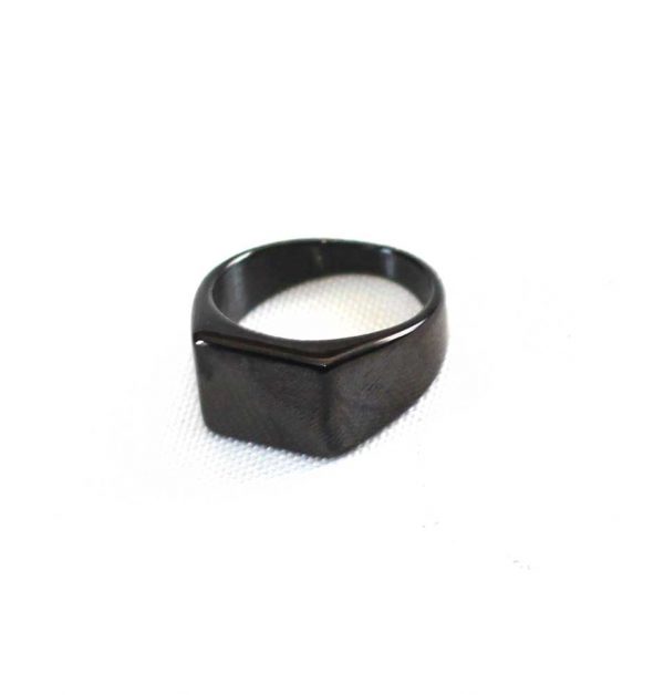 Flat Square Black Ring