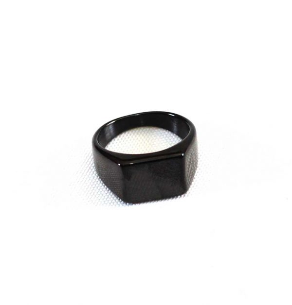 Flat Square Black Ring - Image 2