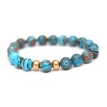 Gold and Blue Beaded Bracelet