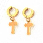 4K Gold Cross Earrings