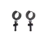 Black Tint Cross Earrings