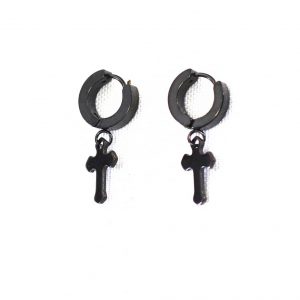 Black Tint Cross Earrings