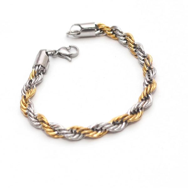 4K Gold and Silver Swirl Bracelet - Image 3