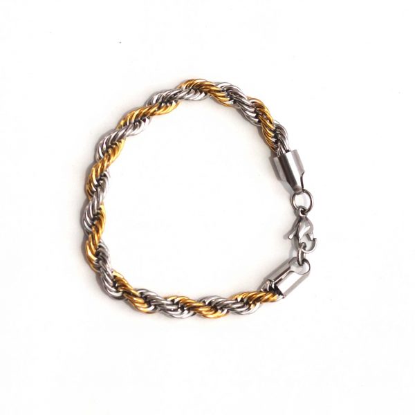 4K Gold and Silver Swirl Bracelet - Image 4