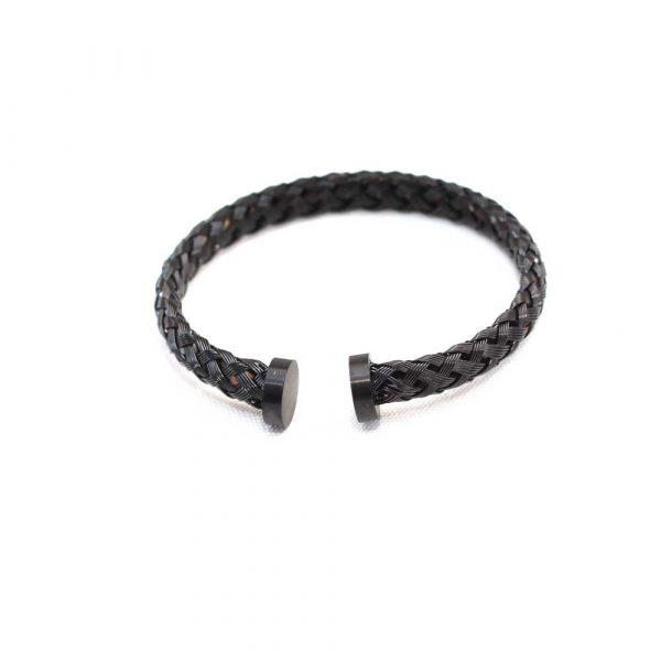 Black Braided Cuff Bracelet - Image 3