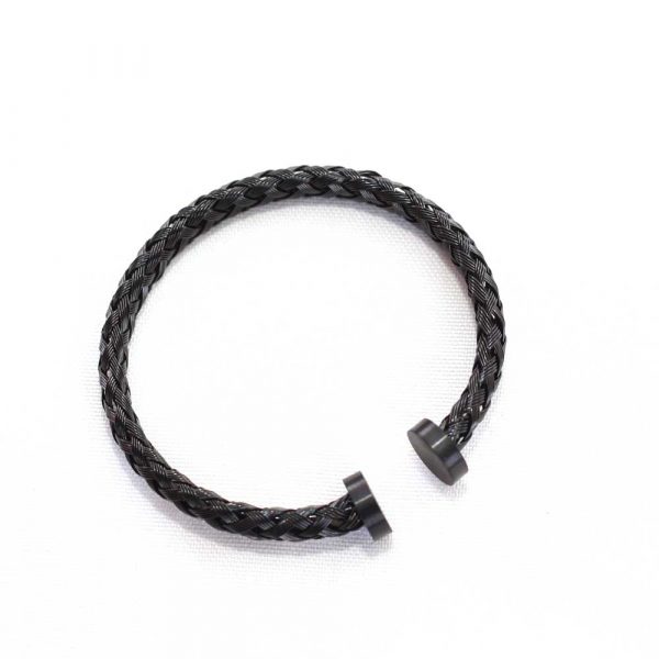 Black Braided Cuff Bracelet - Image 2