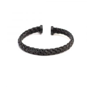 Black Braided Cuff Bracelet