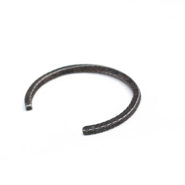Ash Black Steel Twist Cuff Bracelet - Image 2