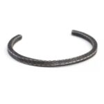 Ash Black Steel Twist Cuff Bracelet