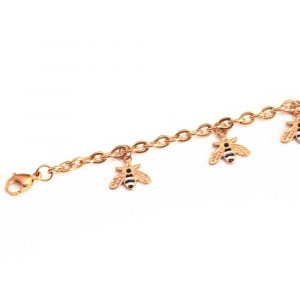 Rose Gold Bee Charm Bracelet