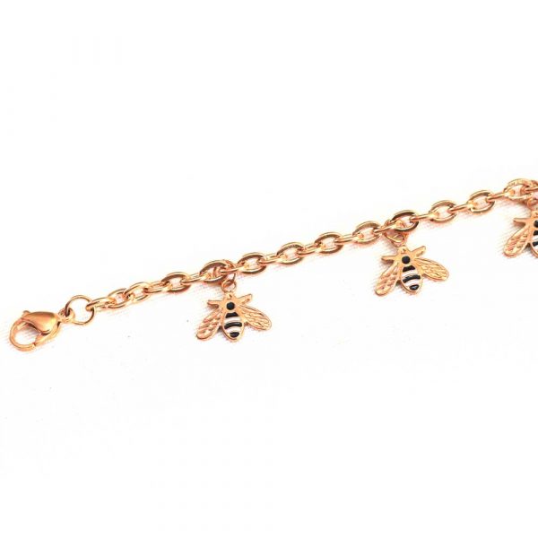 Rose Gold Bee Charm Bracelet