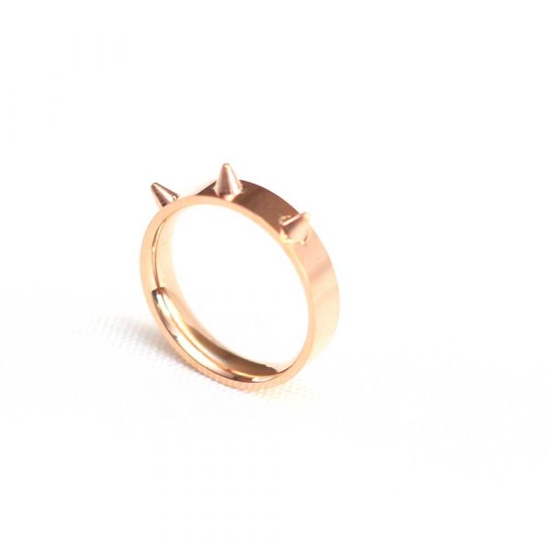 Rose Gold Spike Studded Ring - Image 2