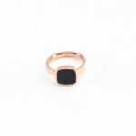 Rose Gold Black Emerald Stone Ring