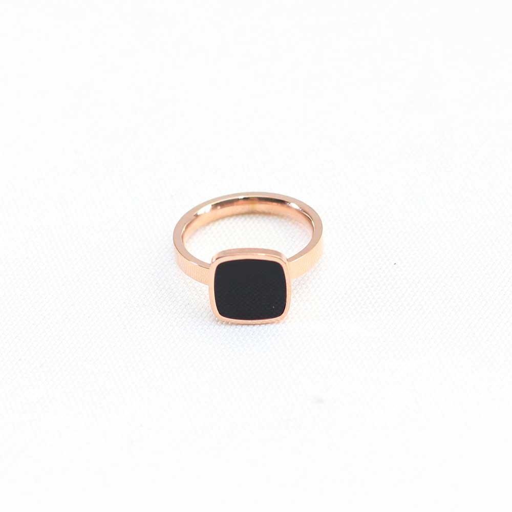 Rose Gold Black Emerald Stone Ring
